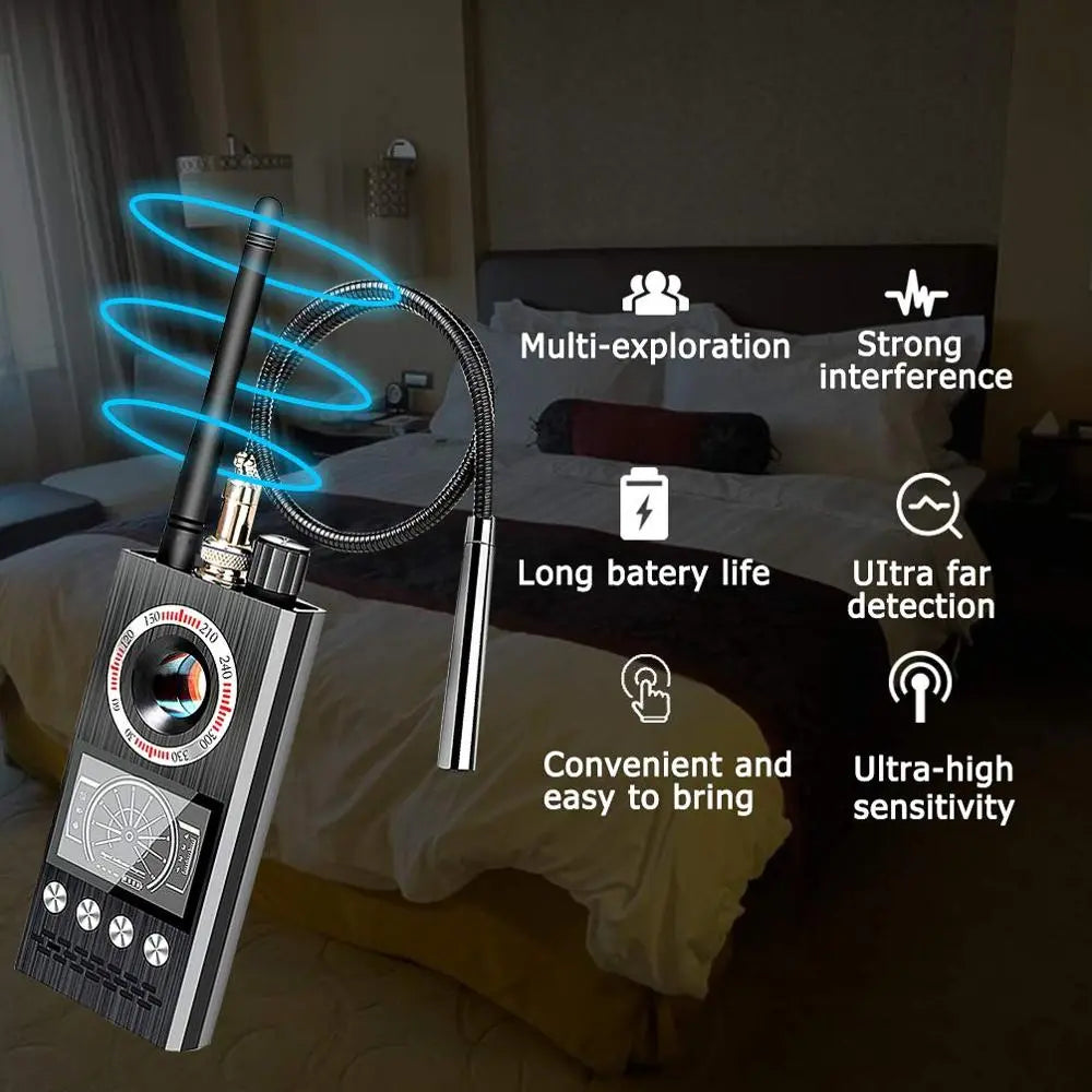 Anti Spy Detector - Antispiondetektor - Trådlös RF-signaldetektor Bug GSM GPS Tracker dold kamera - Military Professional Version K68