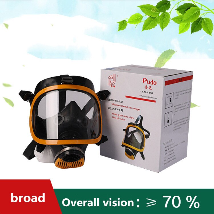 Wide vision mask with chemical gas filter, gas paint protector, activated carbon filter box full cover