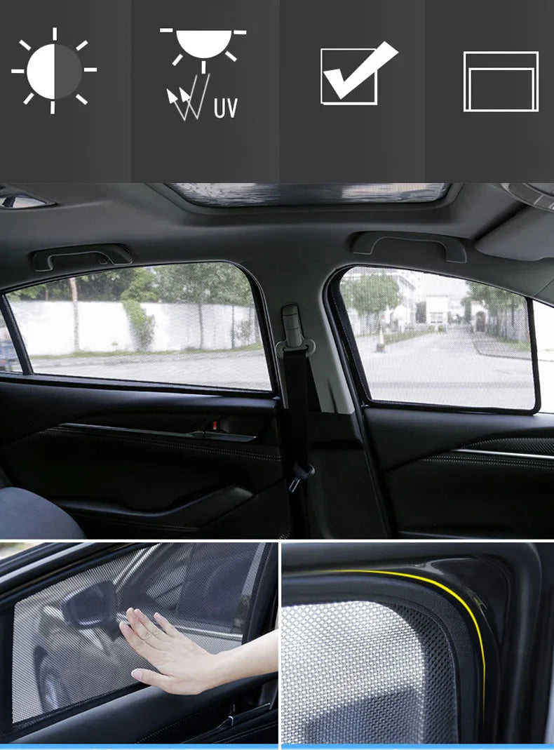 Car Sunshade Window Sunscreen Shading For Mazda 3 Axela GT 2019-2022 Anti-mosquito Netting Car Decoration Accessories