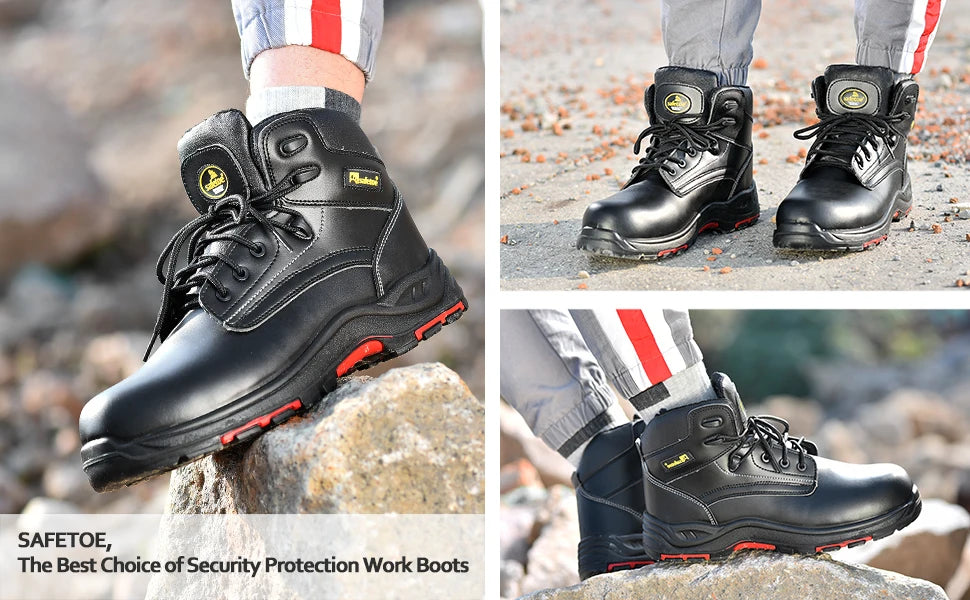 SAFETOE Safety Shoes Men's With Breathable Work Boots Safe Protective Steel Head Smashing Anti Puncture EEE+ Botas Hombre