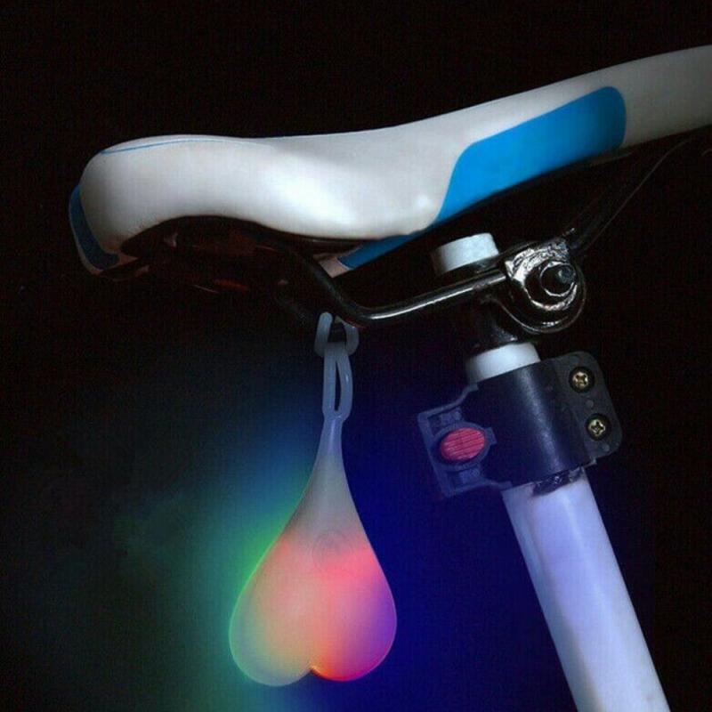 Silicone Bike Heart Egg Taillights Bicycle Back Rear Tail Light Cycling LED Light Heart Ball Egg Safe Lamp Bicycle Accessories