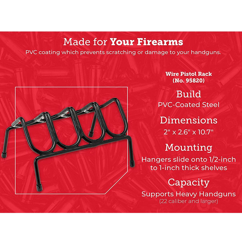 Pistol Rack For Handgun Storage and Organization Holds 4 Handguns Multifunction Steel Handgun Display Stand With Non-Slip Feet