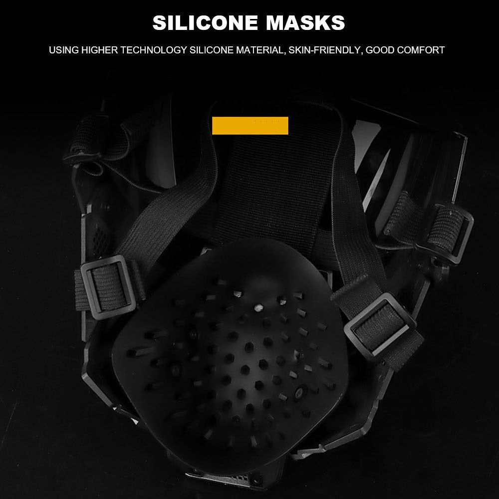 Tactical Mask Full Face Cyberpunk Cosplay Breathable Mask Double Sided Anti-fog Lenses Airsoft Paintball Wargame Protective Gear