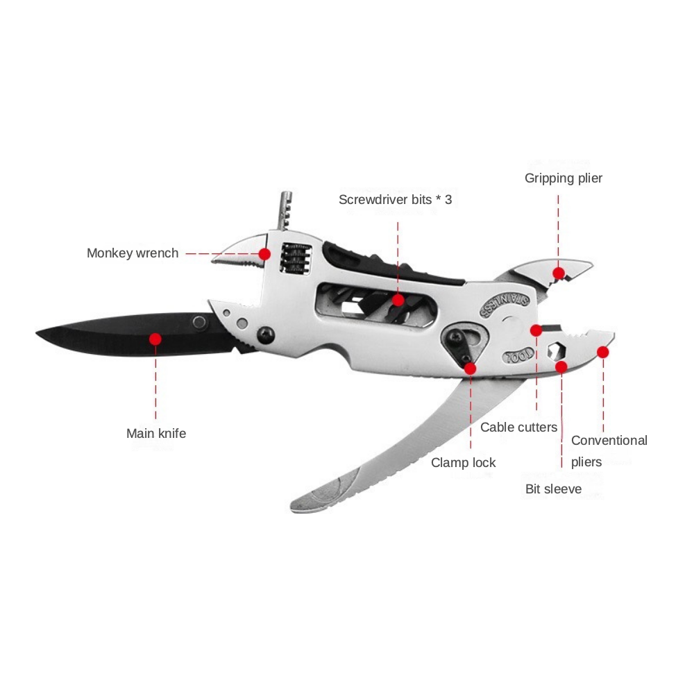 Outdoor Camping Multi-function Pliers Multi-purpose Tool Multi-function Wrench Folding Screwdriver Tool Combination