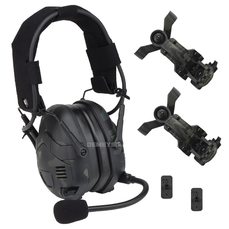 Tactical Bluetooth Headset Airsoft Noise Reduction Sound Pickup Headphone Paintball Shooting CS Hunting Foldable Headsets