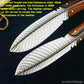 Vg10 Damascus steel straight knife feather pattern forging knife sand iron wooden handle outdoor survival knife collection knife