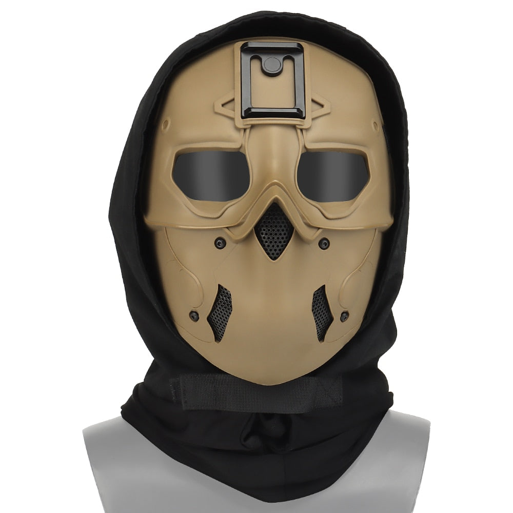 Tactical Airsoft Mask with Headgear Suit Mask Can Carry Variety Night Vision Devices Airsoft Paintball Halloween Movie Props