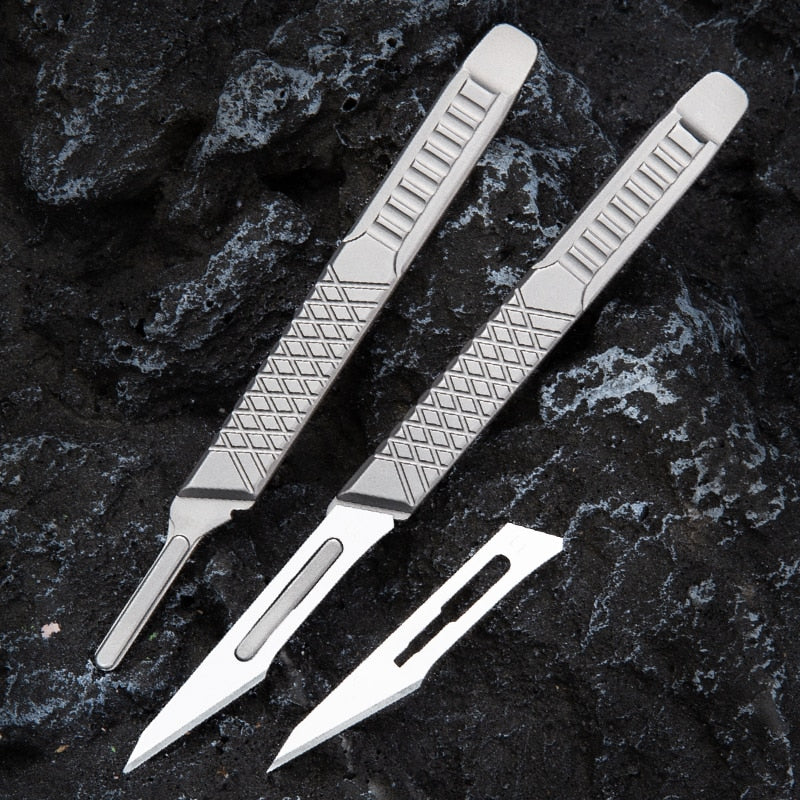 Titanium Scalpel No. 11 blade Engraving Craft Knive Non-Slip Scalpel Paper Cutting Tool Knife With Knife Lid Multifunction Tools