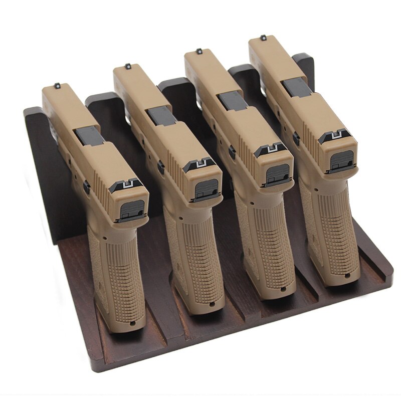 Wooden Gun Display Rack for Pistol StorageGun/Handgun HolderGun Rack Stand Allows for Storage of 4 Firearms Safe Storage Rack