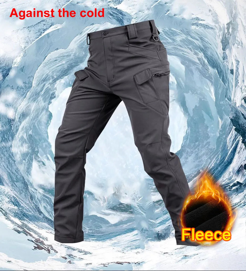 Warm Winter Men Soft Shell Pants Travel Waterproof Outdoor Camping&Hiking Pants Fleece Windproof Skiing Trousers Tactical Pants