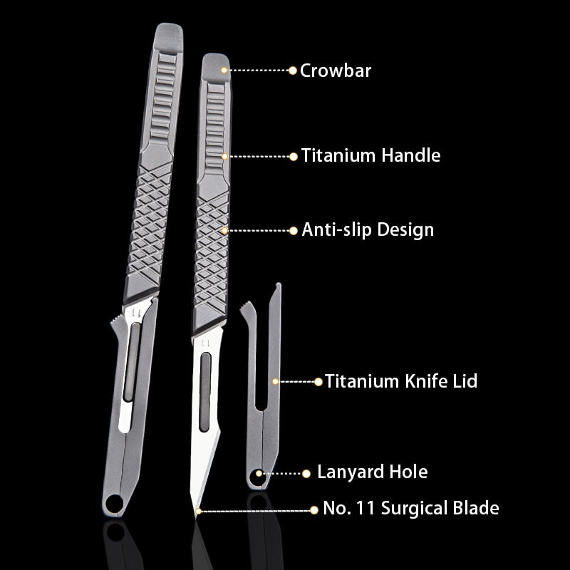 Titanium Scalpel No. 11 blade Engraving Craft Knive Non-Slip Scalpel Paper Cutting Tool Knife With Knife Lid Multifunction Tools