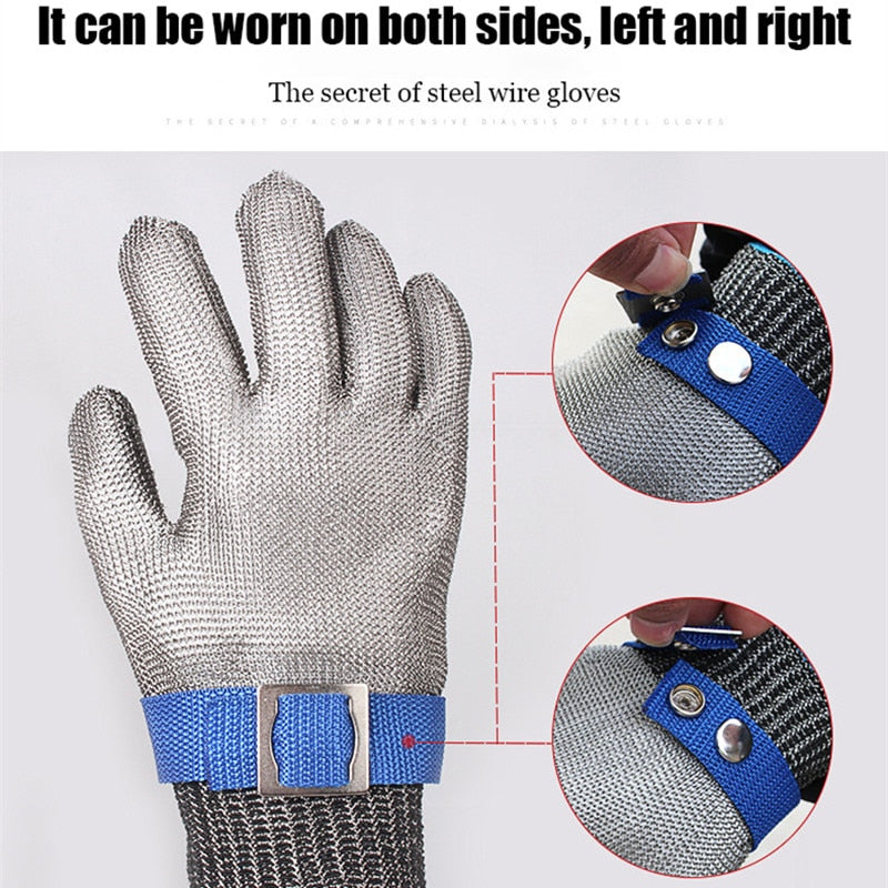 Stainless Steel Grade 5 Anti-cut Wear-resistant Slaughter Gardening Hand Protection Labor Insurance Steel Wire Gloves 1pcs