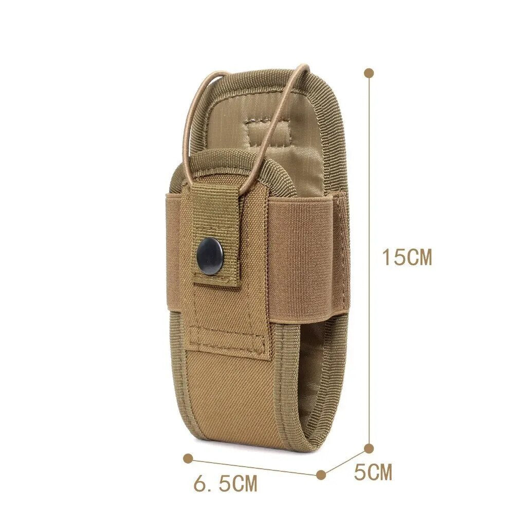 Tactical Walkie Talkie Pouch 600D Oxford Khaki Molle Radio Pouch Portabel Utomhus Jakt Sport Telefonhållare Interphone hölster