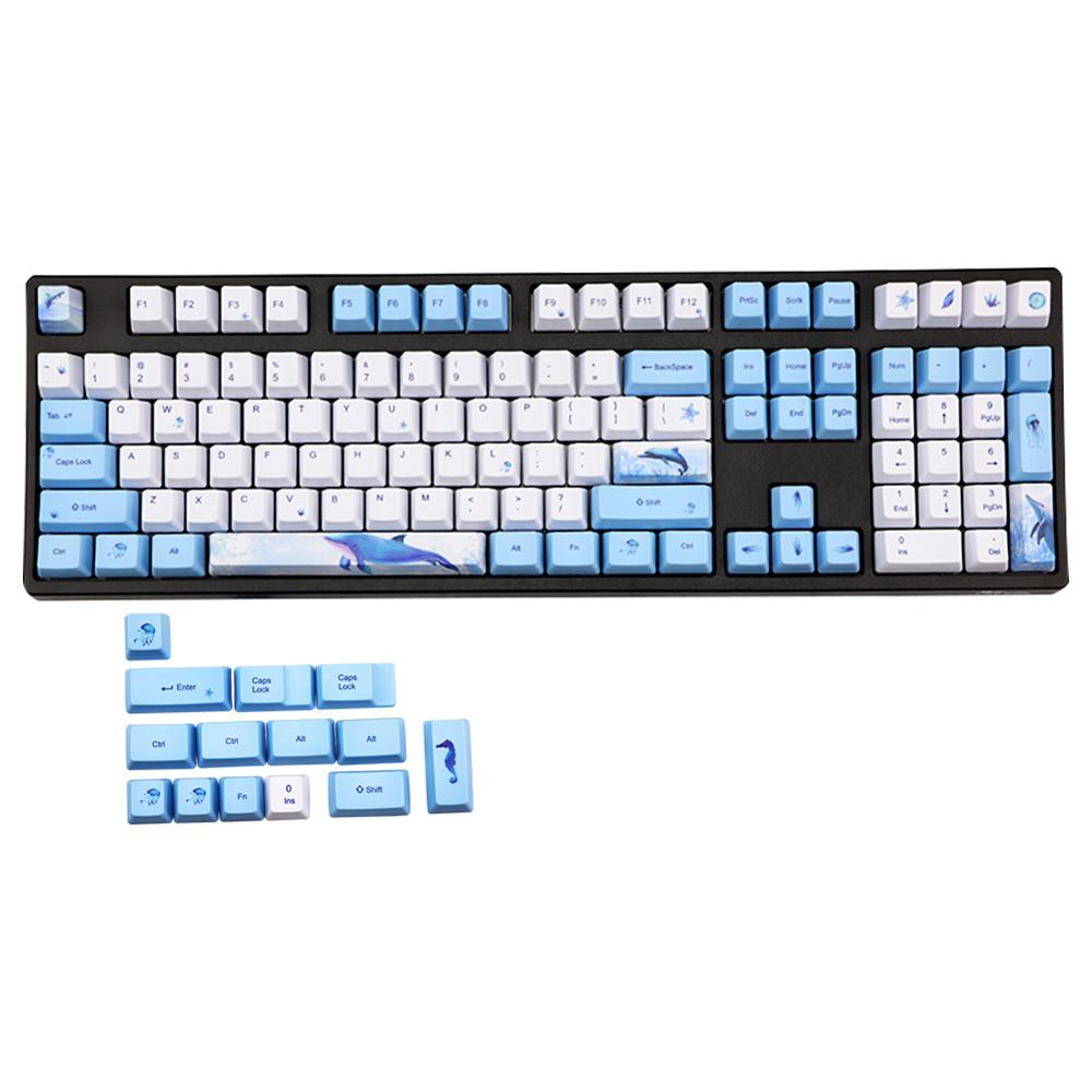 Whale Keycap  dye Subbed PBT 122 Keys OEM Profile Keycaps For Cherry MX Switches TKL87/96/108 keyboard cap