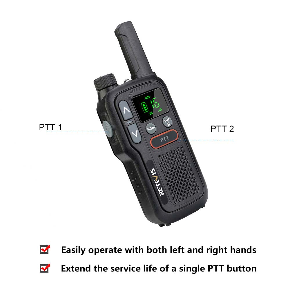 Walkie Talkie Retevis RB618 - Tvåvägsradio för jakt - Mini Walkie Talkie Rechargeable Walkie-Talkies 1 or 2 pcs PTT PMR446 Long Range Portable Two-way Radio For Hunting