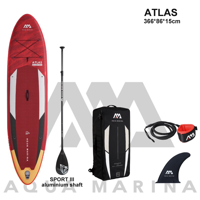 Surfbräda från AQUA MARINA 366*86*15cm inflatable surfboard stand up paddle ATLAS board surfing water sport sup board dinghy raft