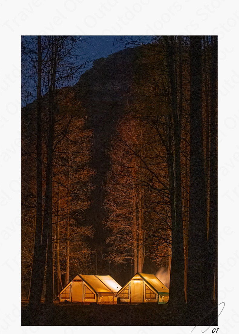 Campingtält på 6,3 m² från Naturehike. Uppblåsbart bomullstält för 3-4 personer