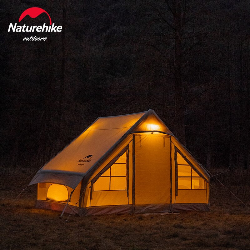 Campingtält på 6,3 m² från Naturehike. Uppblåsbart bomullstält för 3-4 personer