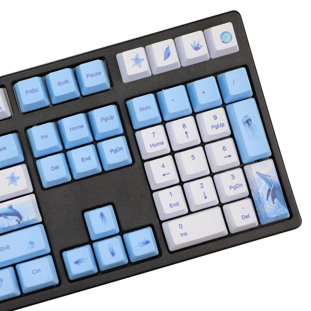 Whale Keycap  dye Subbed PBT 122 Keys OEM Profile Keycaps For Cherry MX Switches TKL87/96/108 keyboard cap