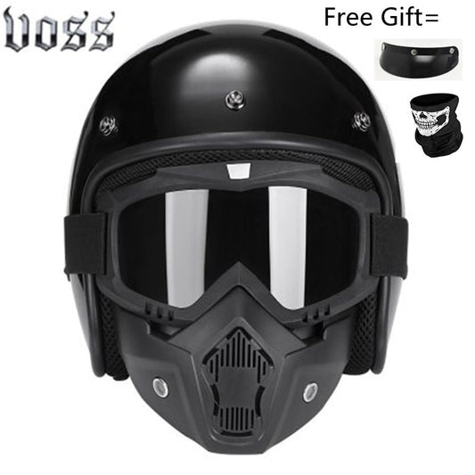 Hjälm - Motorcycle Scooter Open Face Helmet DOT -CE Black LARGE Matte White