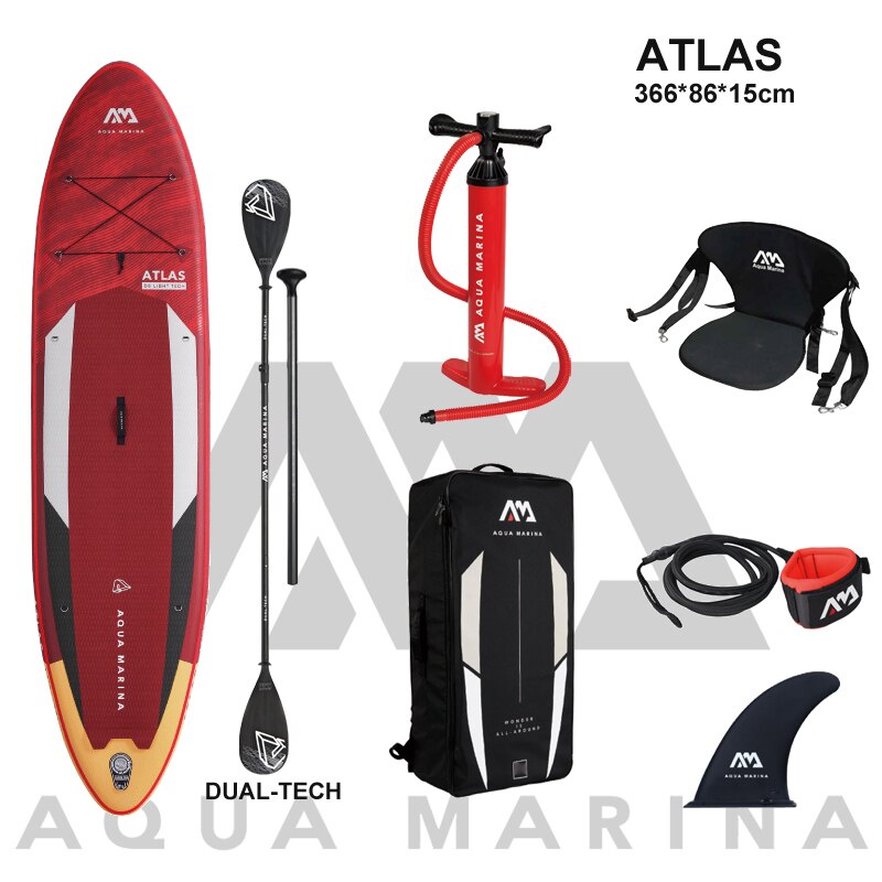 Surfbräda från AQUA MARINA 366*86*15cm inflatable surfboard stand up paddle ATLAS board surfing water sport sup board dinghy raft