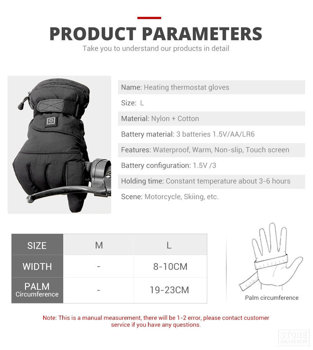 Motorcykelhandskar - Vattentäta och USB-Uppvärmda Handskar - Elektriska Termouppvärmda Handskar