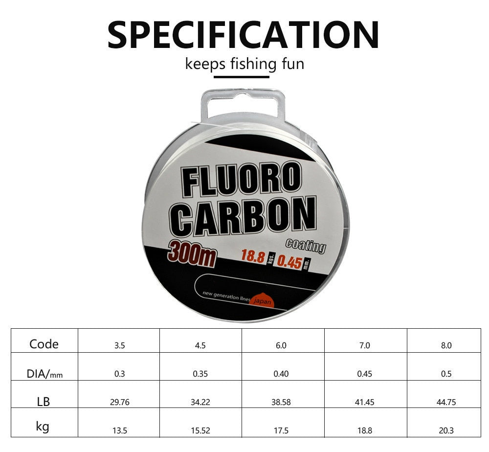 Fiskelina - Nylon Fluoro Carbon Monofilament, 300m