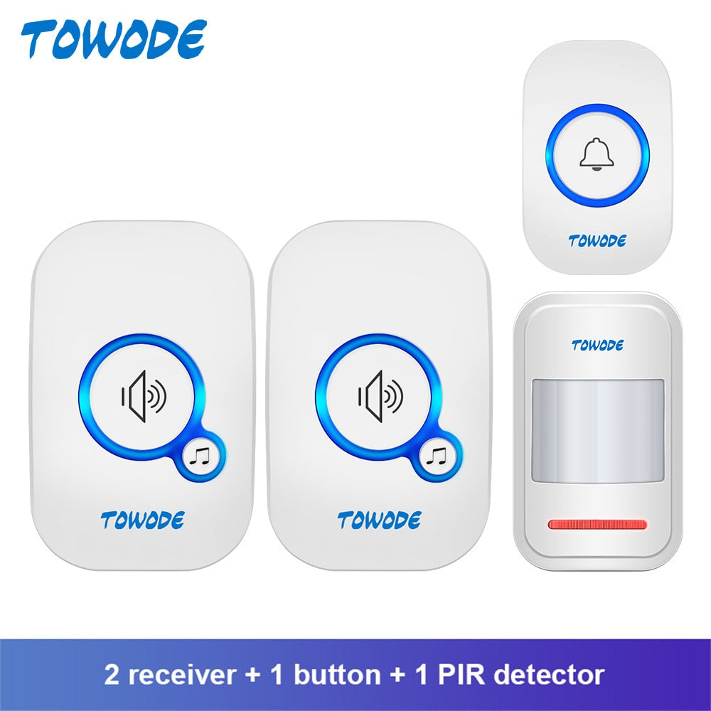 Ringklocka - Dörrklocka - TOWODE M557 Wireless Doorbell Home Security PIR Motion Detector