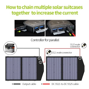 Solcellskit för camping och stugan från ALLPOWERS - Hopfällbar solpanel 400W / 200W / 140W / 100W / 60W Solcellsladdare med MC-4-utgång för Power Station Solar Generator