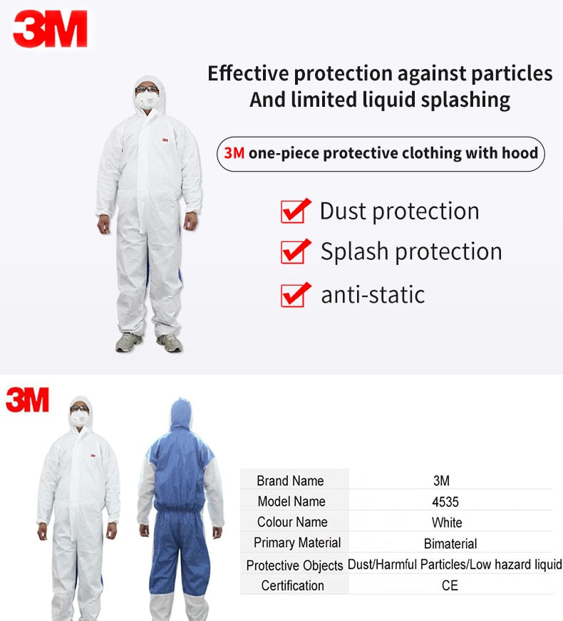 3M Chemical Protective Overalls against chemicals, viruses etc