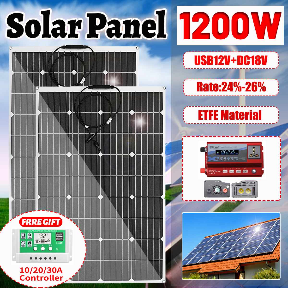 Solpanelsystem Kit 600W