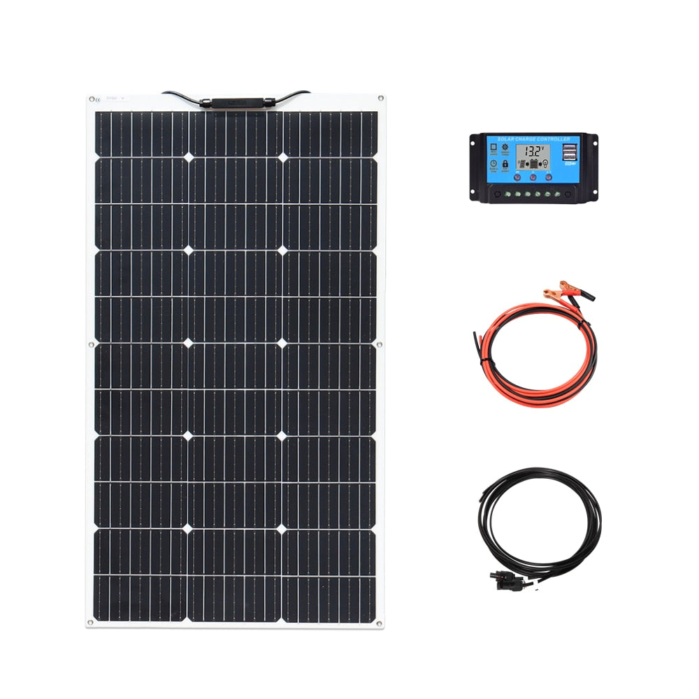 Solpaneler på 100W-1000W för prepping och Off-Grid - Solar Panel, 1000W, Flexible Monocrystalline Solar Cells 1~10PCS 100~1000 Watt PV Module 12V 24V Photovoltaic Off Grid System