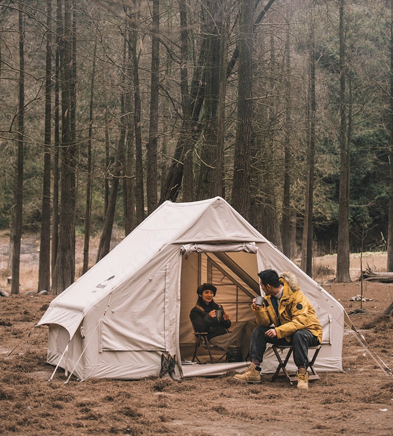 Campingtält på 6,3 m² från Naturehike. Uppblåsbart bomullstält för 3-4 personer