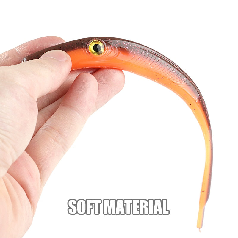 Supercontinent Crazy Slug 185mm/3pcs 125mm/6pcs Soft Fishing Lure Seabass Artificial Bait Silicone Worm Shad Eel Needlefish