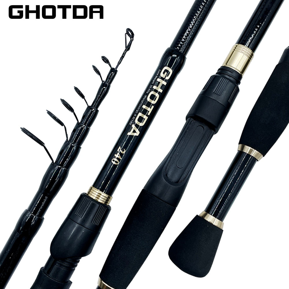 Portable Ultralight Fishing Rod With Reinforced Reel Fishing Set  1.6 1.8 2.1 2.4m