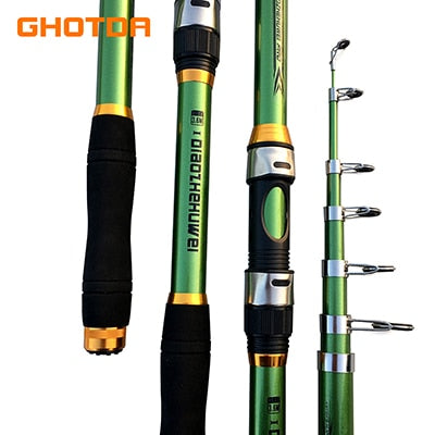 Teleskopiskt Fiskespö från GHOTDA 2.1M -3.6M Carp Fishing Rod feeder Hard FRP Carbon Fiber Telescopic Fishing Rod fishing pole