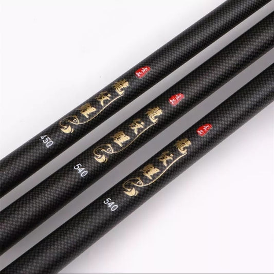 Super Light Hard Fishing Rod 98% High Carbon Fiber Telescopic Black Handle Stream Freshwater Pole3.6M7.2M9M10M Travel Carp Rod