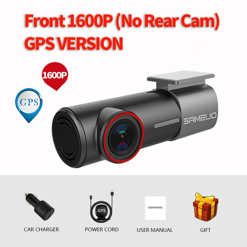 Parkeringsmonitor - Bilkamera - SAMEUO U700 Dash Camera Recorder QHD 1944P Bil DVR med 2 cam dashcam WiFi Video Recorder 24H