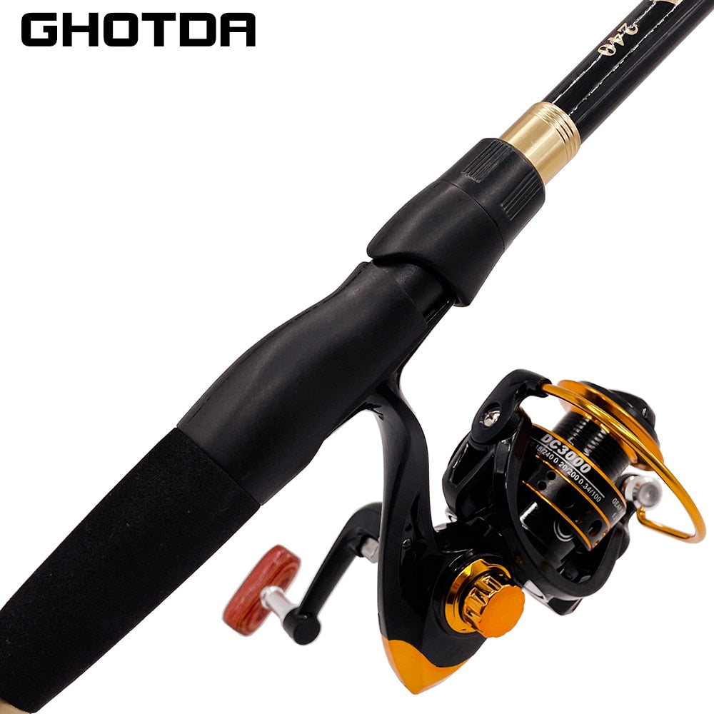 Portable Ultralight Fishing Rod With Reinforced Reel Fishing Set  1.6 1.8 2.1 2.4m