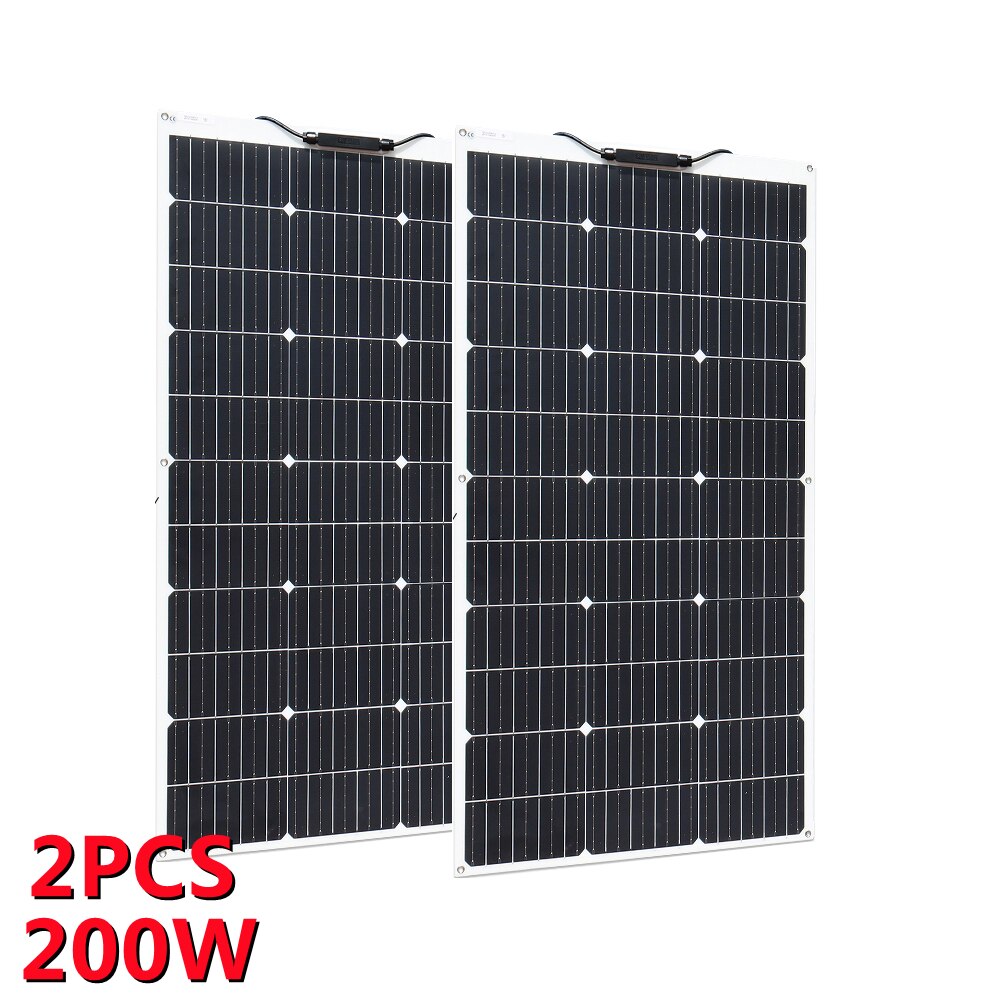 Solpaneler på 100W-1000W för prepping och Off-Grid - Solar Panel, 1000W, Flexible Monocrystalline Solar Cells 1~10PCS 100~1000 Watt PV Module 12V 24V Photovoltaic Off Grid System