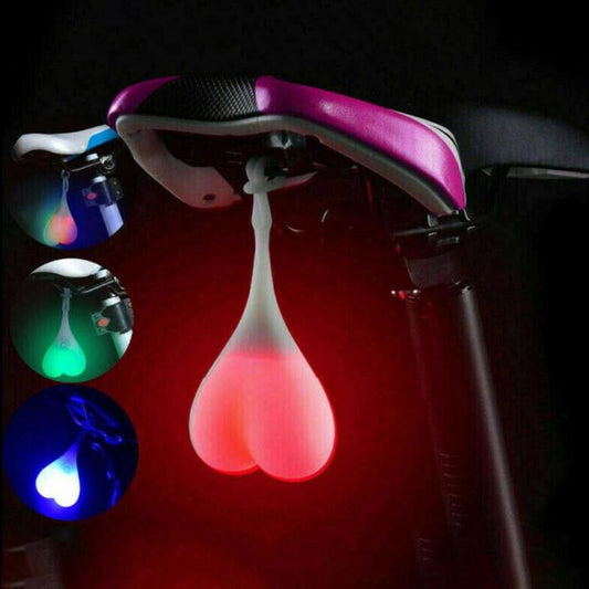 Silicone Bike Heart Egg Taillights Bicycle Back Rear Tail Light Cycling LED Light Heart Ball Egg Safe Lamp Bicycle Accessories