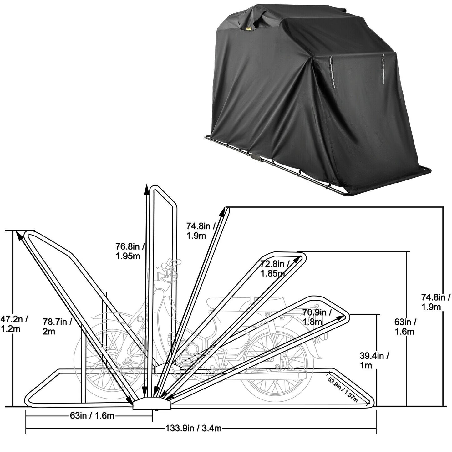 Motorcykelförvaring - MC-Skydd - Universal Waterproof Motorcycle Cover