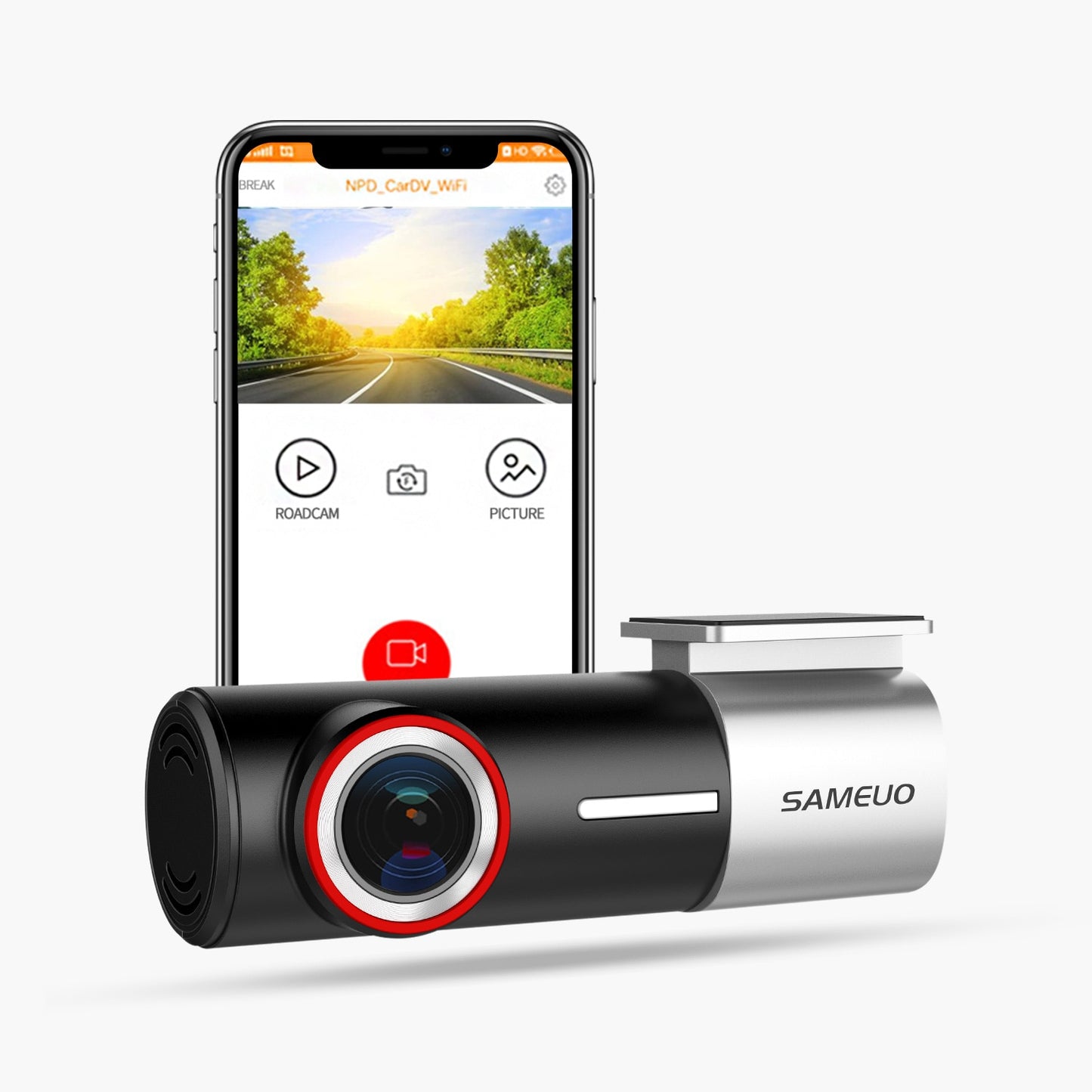 Parkeringsmonitor - Bilkamera - SAMEUO U700 Dash Camera Recorder QHD 1944P Bil DVR med 2 cam dashcam WiFi Video Recorder 24H