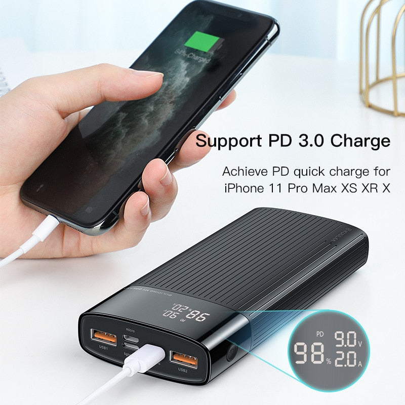 Power Bank 20000mAh QC PD 3.0 - Snabbladdning PowerBank 20000 mAh USB extern batteriladdare för iPhone 14 13