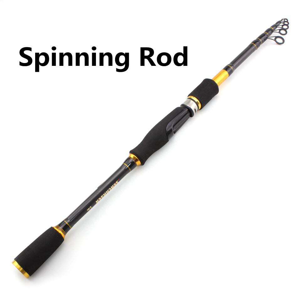 Portabelt fiskespö 1.8m-2.7m M Power Lure 7-28g. Portable Telescopic fishing rod