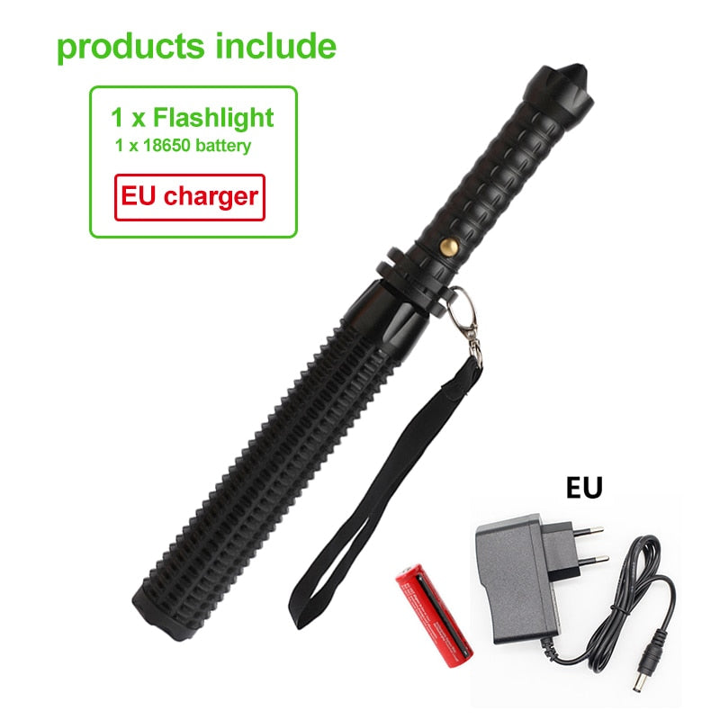 LED-Ficklampa med inbyggd Batong - Self Defense LED Flashlight Stick Waterproof