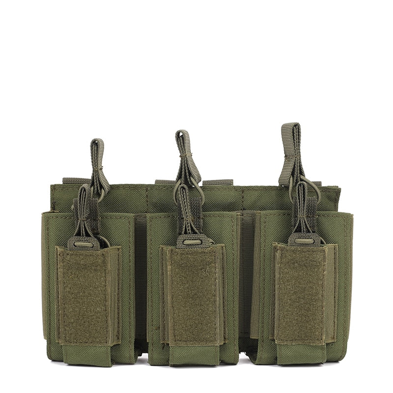 Pistol Magasin - Triple Mag Pouch Open-Top Rifle Mag Pouches and Pistol Magazine Pouches for M4 M16 AK Molle Backpack Airsoft Military Gear