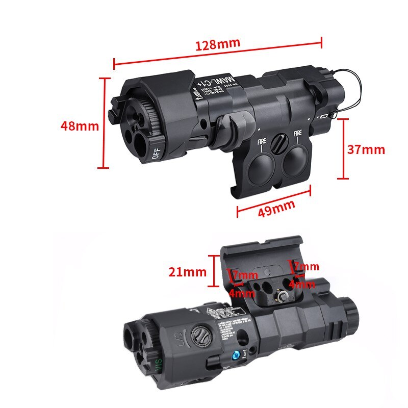 Lasersikte - MAWL-C1 Tactical Laser - Metal CNC Upgraded LED Aiming - IR Illumination