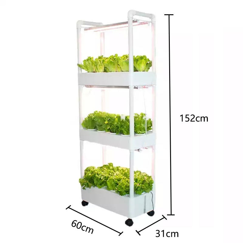 Hydroponiskt odlingssystem - Automatisk LED-odlingslampa - 3 lager 42 växter