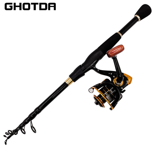 Portable Ultralight Fishing Rod With Reinforced Reel Fishing Set  1.6 1.8 2.1 2.4m